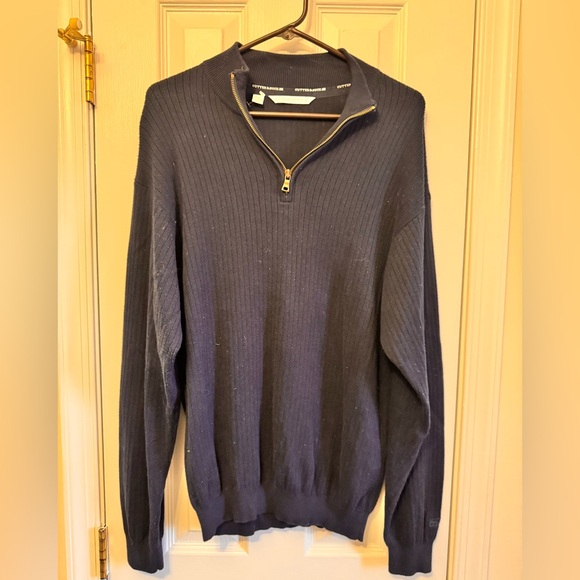 Cutter & Buck Other - CUTTER & BUCK Navy Ribbed Quarter Zip Sweater size Large